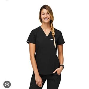 Figs Catarina Black Scrub Top Size Medium